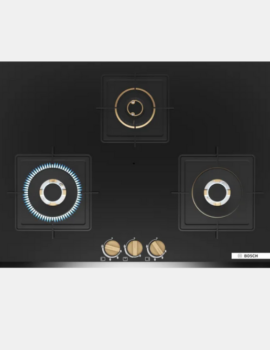 BOSCH Built in Gas Hob Black Tempered glass Glass 75 cm (PND7B6G20I)